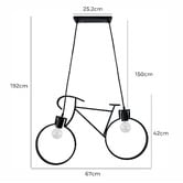 Observatory Lighting Brady Iron Bike 2 Light Metal Pendant