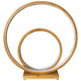 New Life Lighting Natural Double Circle Bamboo LED Table Lamp