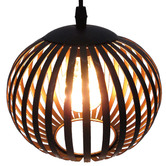 New Life Lighting 18.5cm Black Round LED Hanging Lantern