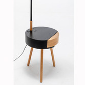 New Life Lighting Roman Rubberwood Floor Lamp with USB Charger