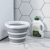 New Life Lighting Grey &amp; White Foldable Laundry Bucket