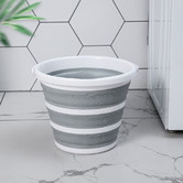 New Life Lighting Grey &amp; White Foldable Laundry Bucket