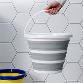 New Life Lighting Grey &amp; White Foldable Laundry Bucket