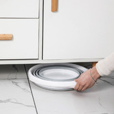 New Life Lighting Grey &amp; White Foldable Laundry Bucket