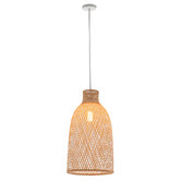 New Life Lighting Divinia Bell Steel &amp; Bamboo Pendant Light