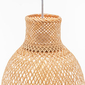 New Life Lighting Divinia Bell Steel &amp; Bamboo Pendant Light