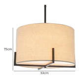 New Life Lighting Matte Black Square-Edged Pendant Light