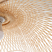 New Life Lighting Divinia Wave Steel &amp; Bamboo Pendant Light
