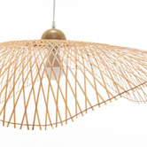 New Life Lighting Divinia Wave Steel &amp; Bamboo Pendant Light