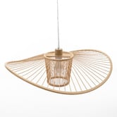 New Life Lighting Asher Wide Brim Bamboo Pendant Light