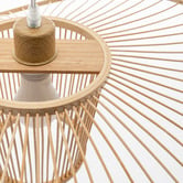 New Life Lighting Asher Wide Brim Bamboo Pendant Light