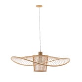 New Life Lighting Asher Wide Brim Bamboo Pendant Light