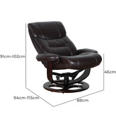 New Life Lighting 2 Piece Owen Recliner Armchair &amp; Footstool Set