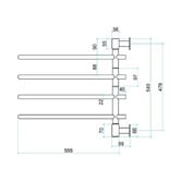 Thermogroup Thermorail 550mm Swivel 4 Bar Thermorail