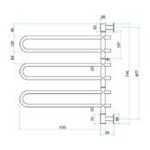 Thermogroup Thermorail 600mm Swivel Round Heated Towel Rail