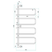 Thermogroup Thermorail Straight 500mm Swivel Polished Heated Towel Rail