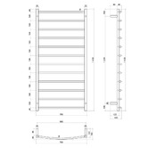 Thermogroup Thermorail Curved Round 600mm Chrome Heated Towel Ladder