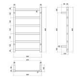Thermogroup Thermorail Polished Chrome 6 Bar heated Towel Rail