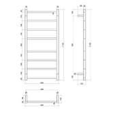 Thermogroup Thermorail Straight Round 8 Bar heated Towel Rail