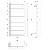 Thermogroup Thermorail Straight Round 8 Bar heated Towel Rail