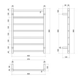 Thermogroup SS Range Square 7 Bar Thermorail