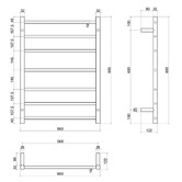 Thermogroup Thermorail Large Polished Chrome Heated Towel Ladder