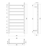 Thermogroup Thermorail Large Polished Chrome Heated Towel Ladder