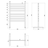 Thermogroup Freestanding Square 8 Bar Plug In Thermorail