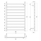 Thermogroup SS Range Square 10 Bar Thermorail
