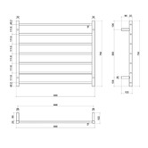Thermogroup Thermorail 7 Bar Large Straight Cylinder Rail