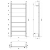 Thermogroup Thermorail 8 Bar Straight Cylinder Brushed Rail