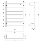 Thermogroup Thermorail 600 x 800mm Matte Black 12V Towel Rail