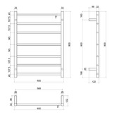 Thermogroup Thermorail 600 x 800mm Gunmetal Heated Towel Rail