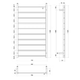 Thermogroup Thermorail 700 x 1200mm Large Rounded Towel Rail