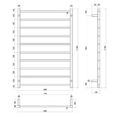 Thermogroup Thermorail 800 x 1160mm Large Supa Square Towel Rail