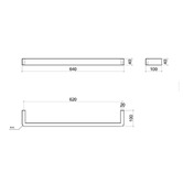 Thermogroup Squared 600mm 12V Thermorail Single Towel Rail