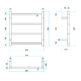 Thermogroup Thermorail 550 x 550mm Stainless Steel Heated Towel Rail