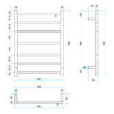 Thermogroup Thermorail 600 x 800mm Rose Gold Stainless Steel Heated Towel Rail