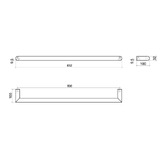 Thermogroup Thermorail 800mm Single Bar Heated Towel Rail