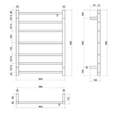 Thermogroup Thermorail 600 x 800mm Brushed Gold Heated Towel Rail