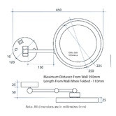 Thermogroup Round 3x Magnification Mirror With LED &amp; Concealed Wiring