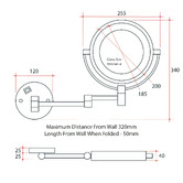 Thermogroup Ablaze 200mm 1 &amp; 5x Magnification Shaving Mirror with Concealed Wiring