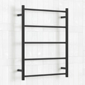 Thermogroup Non Heated 600mm Matt Black Straight Ladder Towel Rail