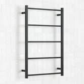 Thermogroup Non-Heated Matt Black 600mm Square Ladder Towel Rail