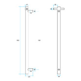 Thermogroup Thermorail 900mm Vertical Towel Bar