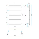 Thermogroup Non-Heated Matt Black 600mm Square Ladder Towel Rail