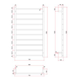 Thermogroup Thermorail 700 x 1200mm 10 Bar Heated Towel Rail