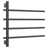 Thermogroup Thermorail 550 x 540mm Matte Black 4 Bar Heated Swivel Towel Rail