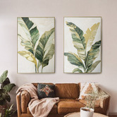 By Designs Green Palm II Framed Canvas Wall Art