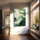 By Designs Green Marble Framed Canvas Wall Art
